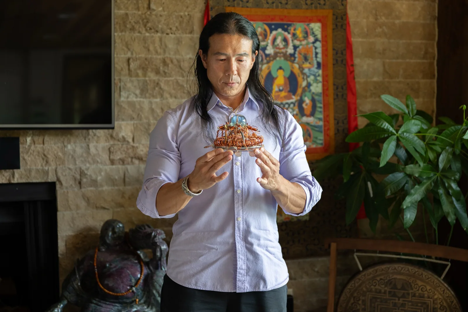 Dr. Steven Young working with a geometric object